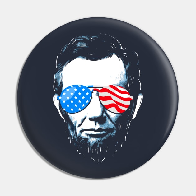 Abe Lincoln in Sunglasses for 4th of July Pin by Boots