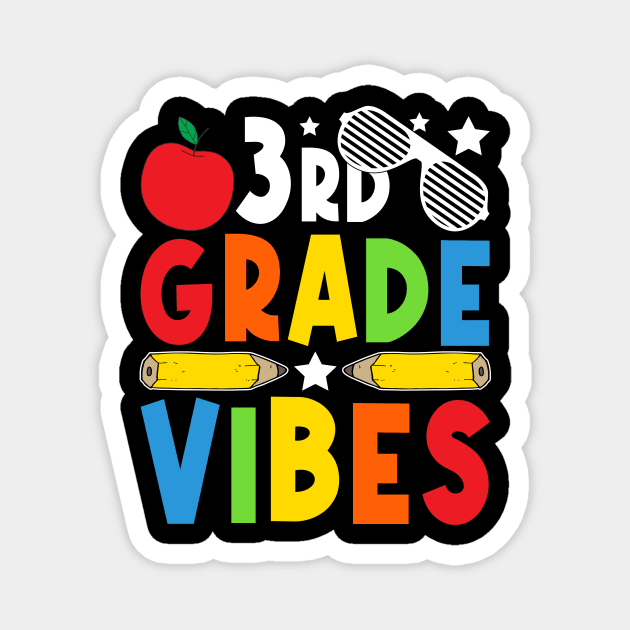 3rd Grade Vibes Teachers Boys Girls Funny Back To School Magnet by drag is art