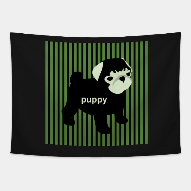 green puppy,bulldog Tapestry by zzzozzo