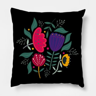 Colorfully Abstract Floral Pillow