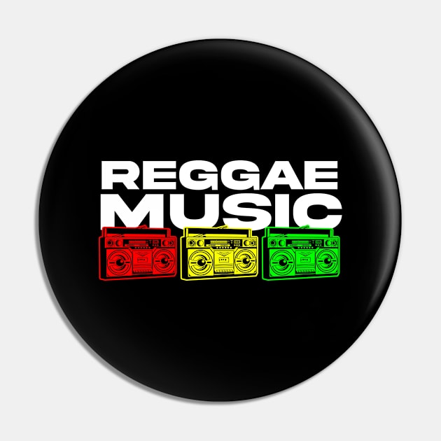 Reggae Music Boombox Vintage Jamaican Pin by dconciente