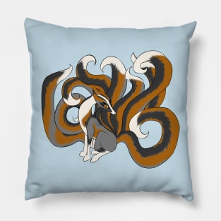 Nine tailed platinum cross fox Pillow