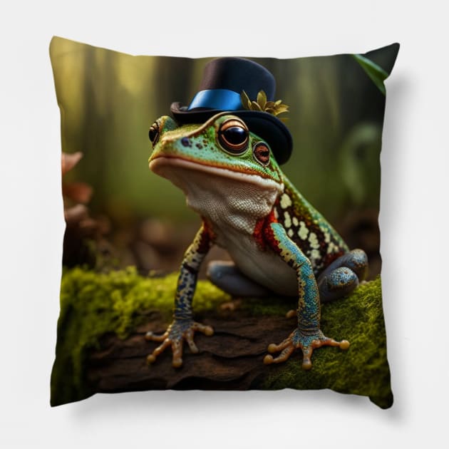 Fancy FrOGger Pillow by myepicass