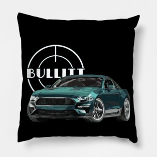 bullitt Mustang GT 5.0L V8 Classic steve mcqueen Muscle Car Pillow