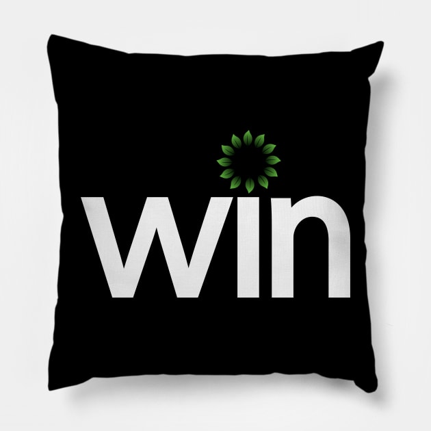 Win artistic typography design Pillow by DinaShalash