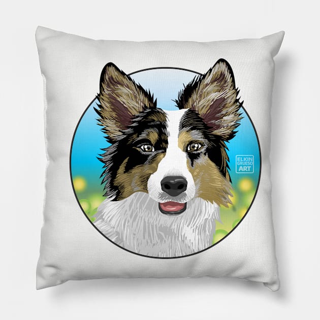 Dog Design: Digital Drawing #01 Pillow by elkingrueso