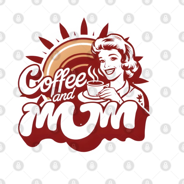 Coffee and mom red graphic print by LENTEE