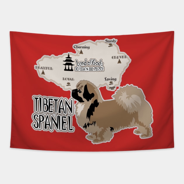 Tibetan Spaniel Tapestry by PB&J Designs