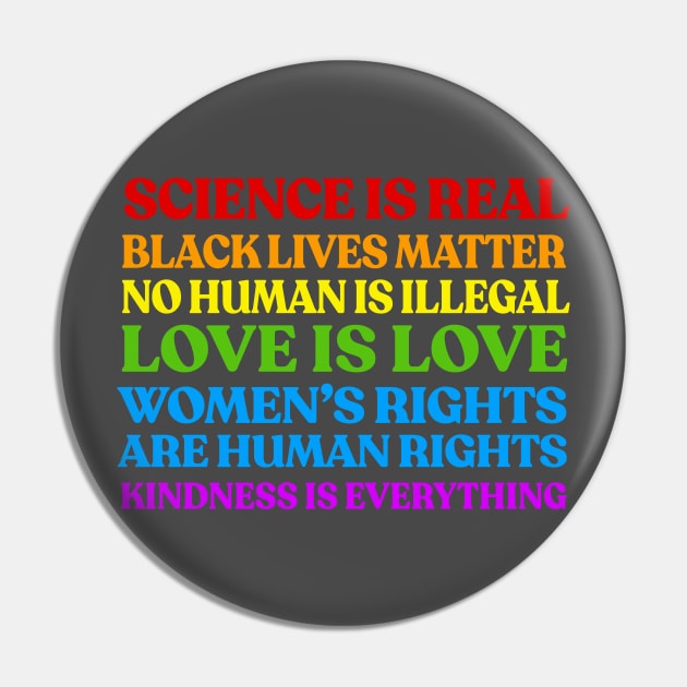 Science Is Real - Human Rights Typographic Design Pin by DankFutura