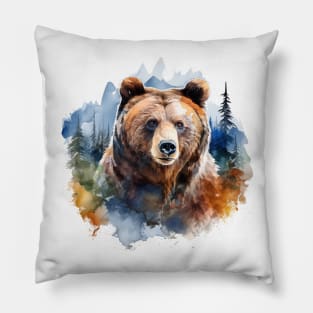 Watercolor Bear Pillow