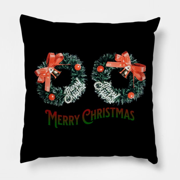 Merry christmas Pillow by DesignVerseAlchemy