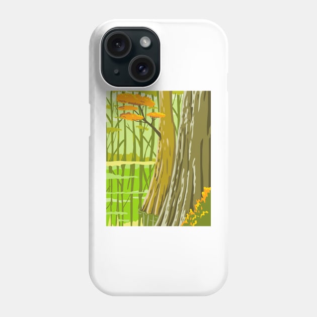 Congaree National Park in Columbia South Carolina United States WPA Poster Art Color Phone Case by retrovectors