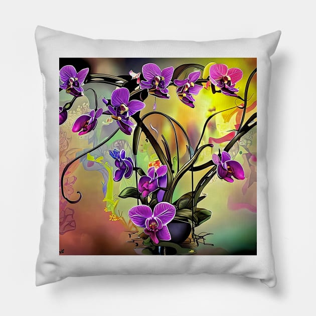 Wonderful orchid flowers Pillow by bogfl
