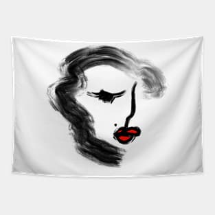 Lady with red lips Tapestry