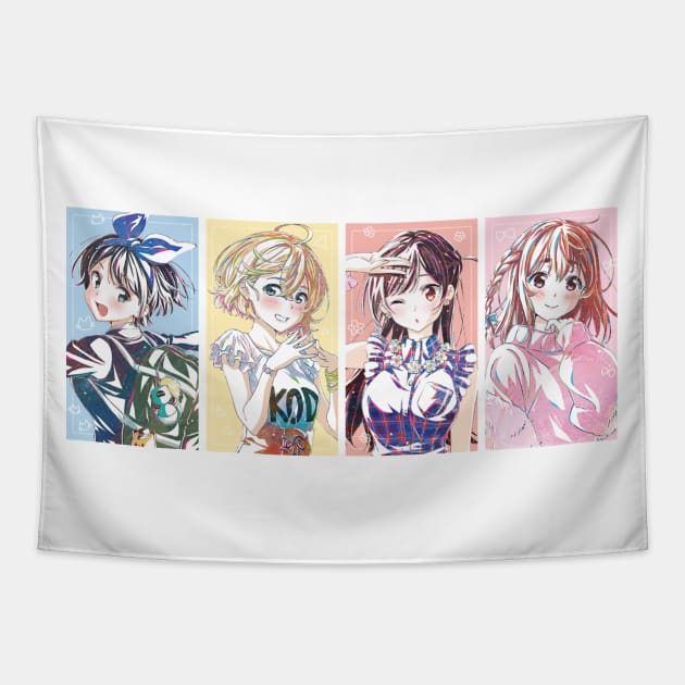 4 Main Heroine Tapestry by Otaku Inc.