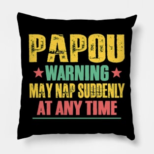 Papou Warning May Nap Suddenly At Any Time Pillow