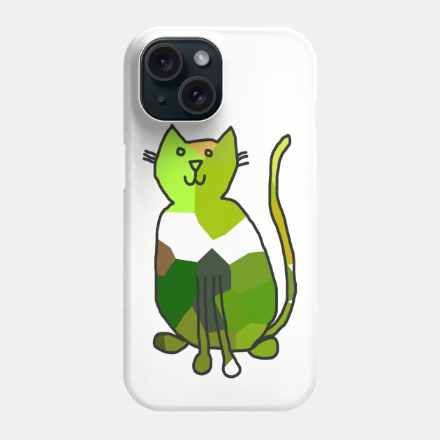 Green Crystal Cat Phone Case by ellenhenryart