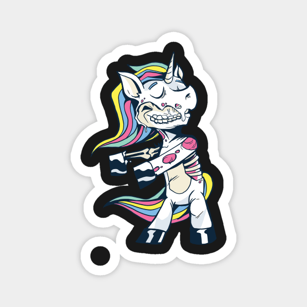 Zombie unicorn gift idea Magnet by Shadowbyte91