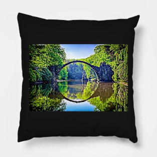 Gablenz Germany Devil's Bridge Rakotzbrucke Artistic Pillow