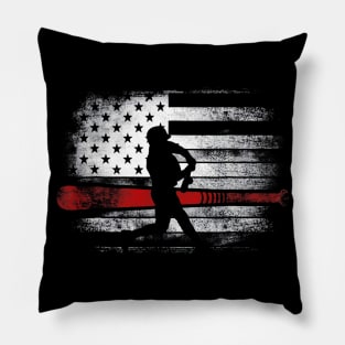 Baseball American Flag USA Patriotic Player Pillow