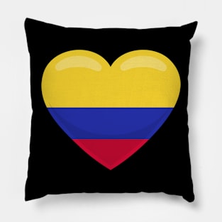 Colombia Flag Heart Pillow