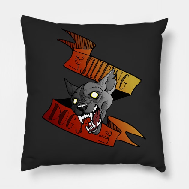 Let Sleeping Dogs Lie Pillow by DodsOdds