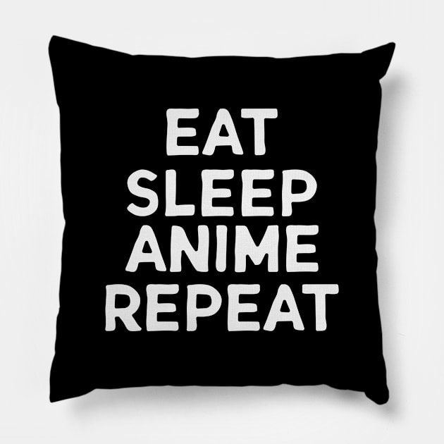 Eat Sleep Anime Repeat Mask Pillow by gabrielakaren