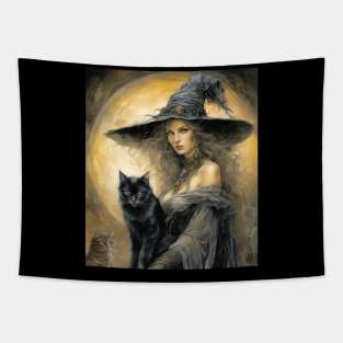 Witch with cats Tapestry