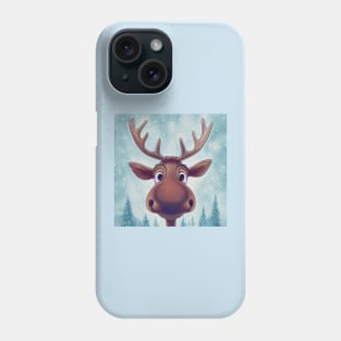 Cute Christmoose - Christmas Moose in the snow Phone Case