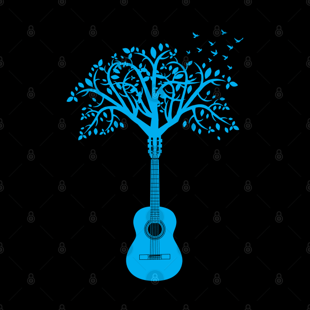 Classical Guitar Tree Blue by nightsworthy