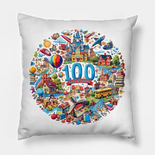 Funny 100 days of school adventure Pillow