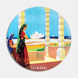 Vintage Travel Poster India Tajmahal Pin