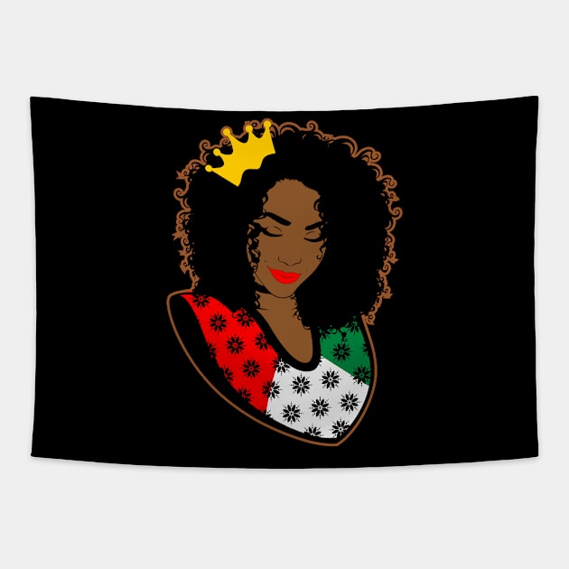 Afro Queen juneteenth jubilee celebration gift Tapestry by BadDesignCo