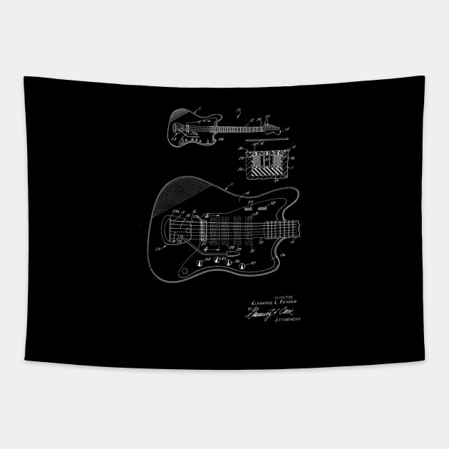 electrical guitar pickup assembly Vintage Patent Drawing Tapestry by TheYoungDesigns