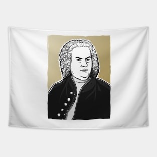 Johann Sebastian Bach in black, white and gold Tapestry