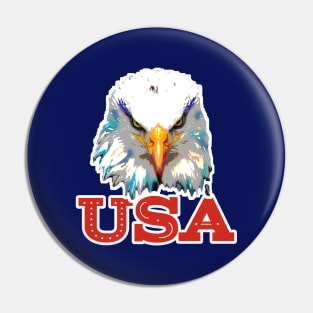 Red USA Eagle Head Pin