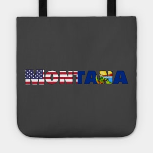 Montana State Flag/American Flag Logo Tote