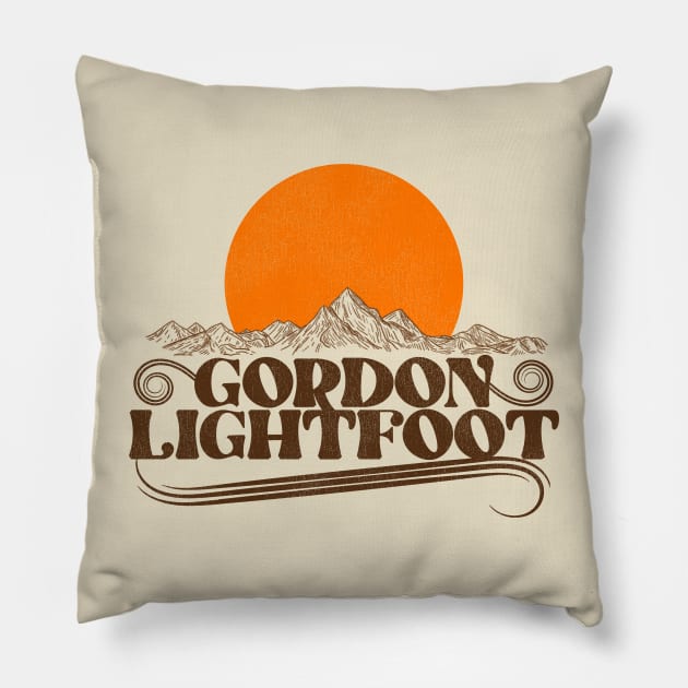 Gordon Lightfoot Rising Sun Pillow by darklordpug