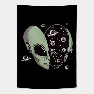 Alien Head in space Tapestry