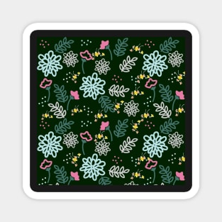 A Garden at Night Floral Pattern Magnet