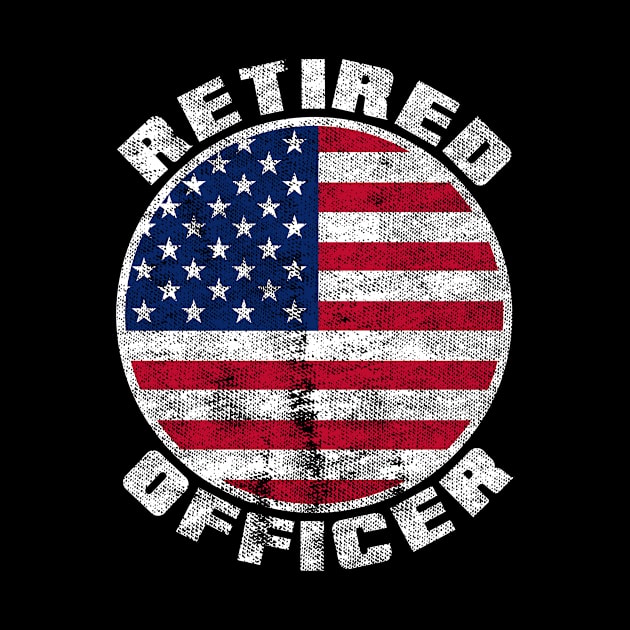 Retired Police Officer Proud Patriotic Officer American Flag by 5StarDesigns