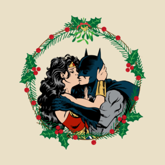 batman wonder woman kiss christmas batman t shirt teepublic batman christmas