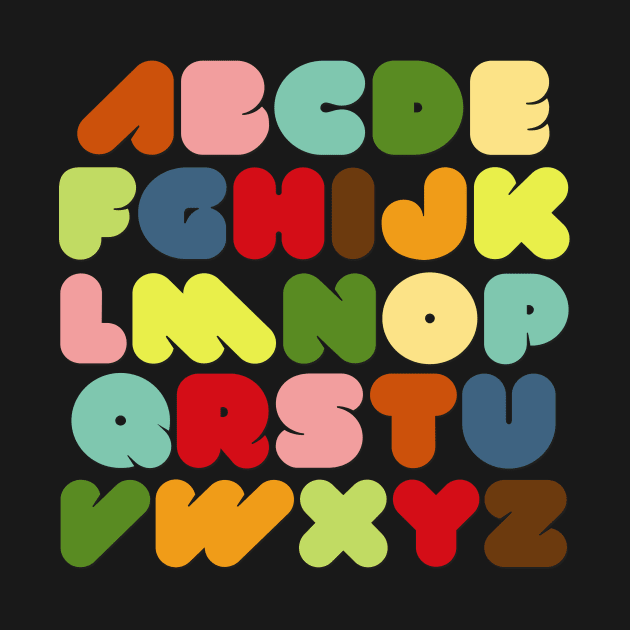 ABC Alphabet Retro Bold Letters by Blue Planet Boutique