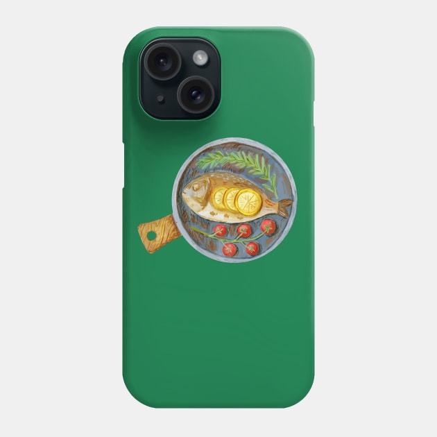 Fish Dish Watercolor Phone Case by Mako Design 