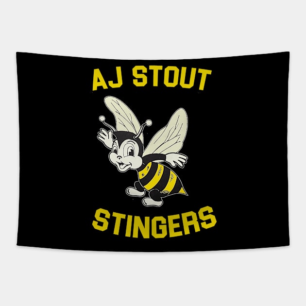 AJ Stout Elementary Stingers 80s Tapestry by TopCityMotherland