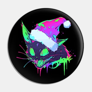 Christmas Cat EDM Xmas Party Rave Pin