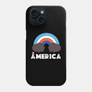 Rainbow American Flag Women Patriotic Shirt 4th of July Memorial  Patriotic style retro vintage 80s Phone Case