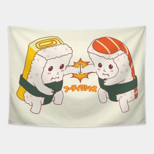 Foodilicious - Cute Sumo Sushi Tapestry