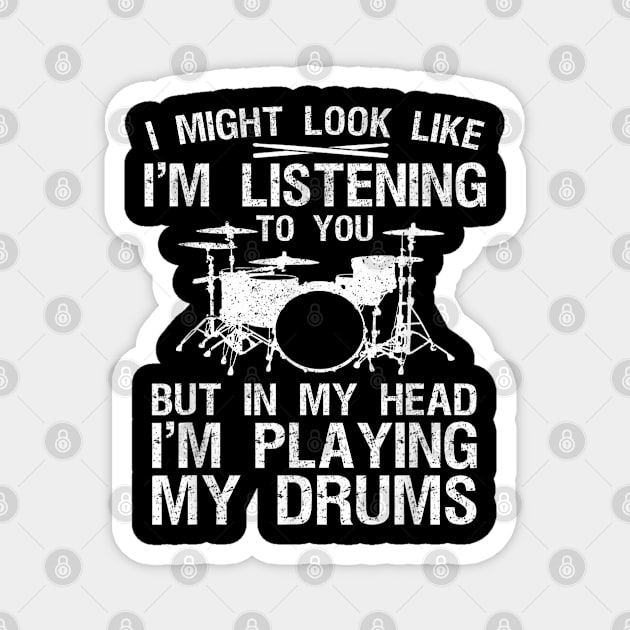 Funny Drummer Art For Men Women Drum Player Percussion Lover Magnet by elmiragokoryan