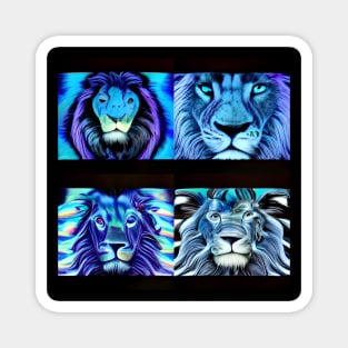 FOUR BLUE LIONS Magnet